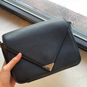 Alexandra Wang Prisma Black Leather Envelope Clutch Crossbody Bag